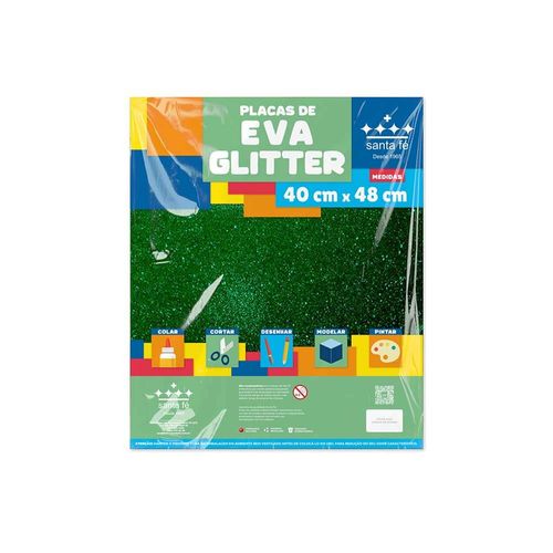 Eva glitter Santa Fé Verde 40x48 cm - 1 folha