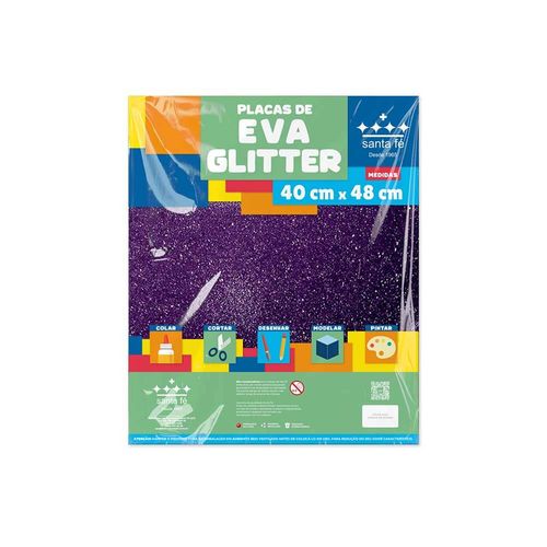 Eva glitter Santa Fé Roxo 40x48 cm - 1 folha