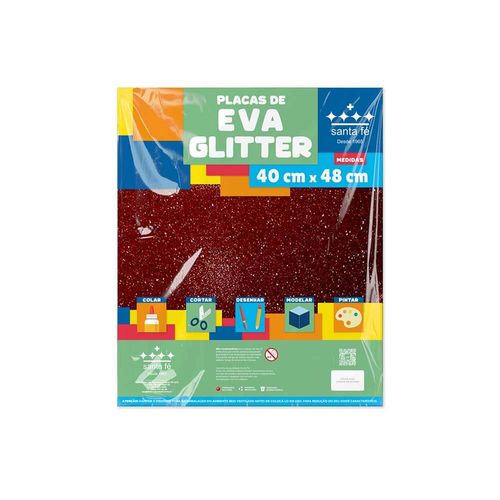 Eva glitter Santa Fé Vermelho 40x48 cm - 1 folha