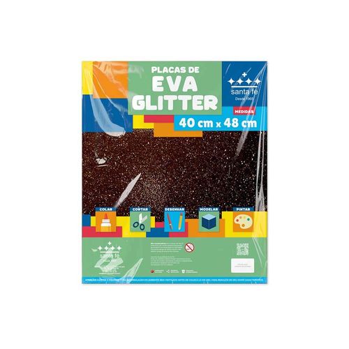 Eva glitter Santa Fé Marrom 40x48 cm - 1 folha