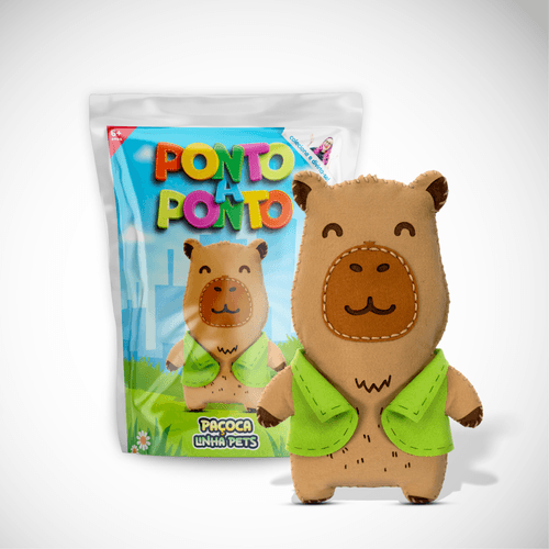 Boneco de feltro Paçoca coleção Pets Ponto a Ponto