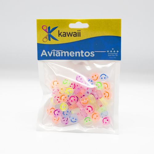 Pingente Passante Kawaii Emoji Transparente 8mm - 20g