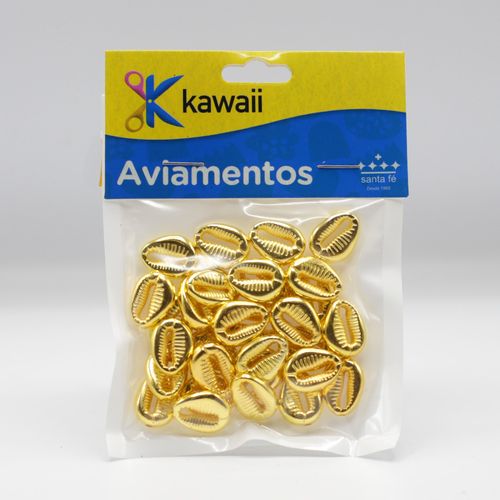 Pingente Concha Kawaii Dourado 1,5cm - 20g