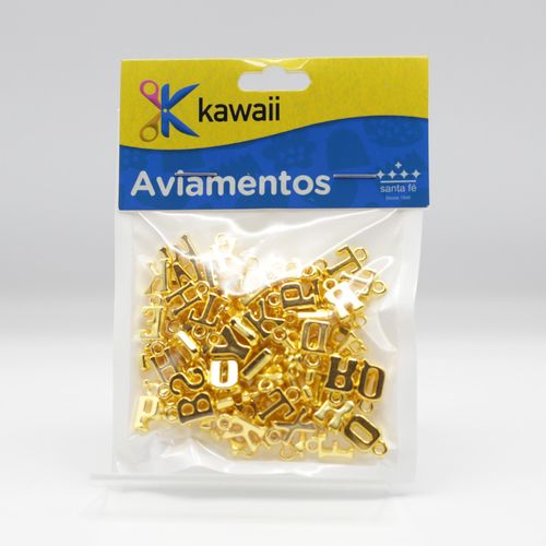 Pingente Letra  Kawaii Dourado 90x8mm - 20g