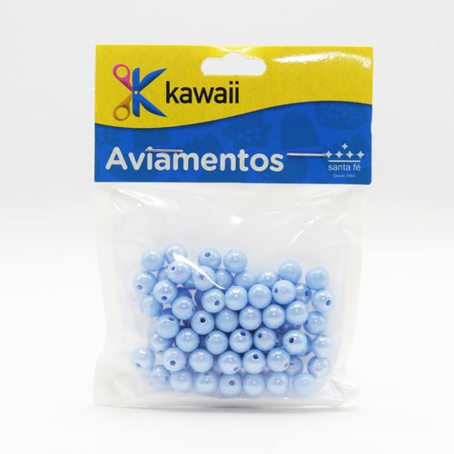 Bola Leitosa Kawaii Irisada Azul Claro 6mm