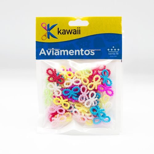 Aplique Kawaii Laço Pérolado Colorido 1cm - 20g