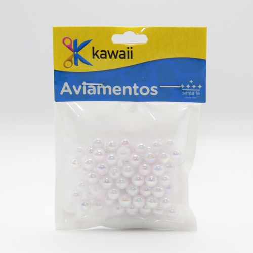Bola Leitosa Kawaii Irisada Branca 6mm