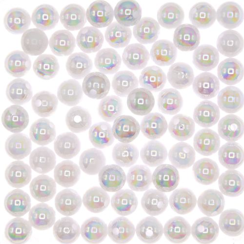 Bola Leitosa Kawaii Irisada Branca 6mm