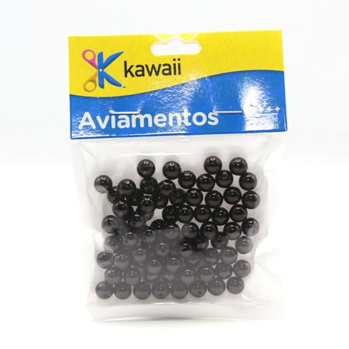 Bola Leitosa Kawaii Irisada Preta 6mm