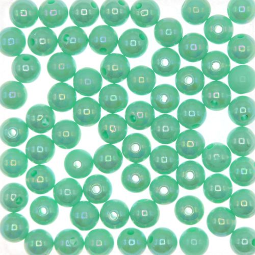 Bola Leitosa Kawaii Irisada Verde Agua 6mm