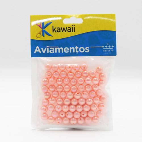 Bola Leitosa Kawaii Irisada Salmão 6mm