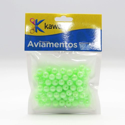 Bola Leitosa Kawaii Irisada Verde Claro 6mm
