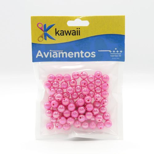 Bola Leitosa Kawaii Irisada Rosa 6mm