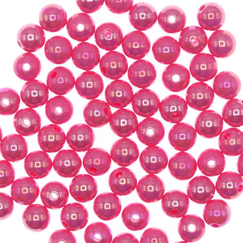 Bola Leitosa Kawaii Irisada Rosa 6mm