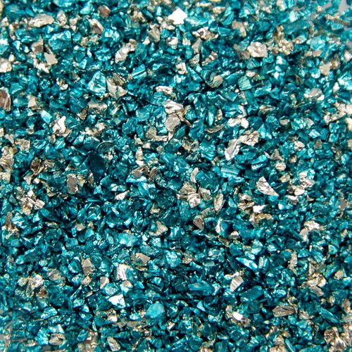 Glitter de Vidro Kawaii Turquesa com Prata - 20g