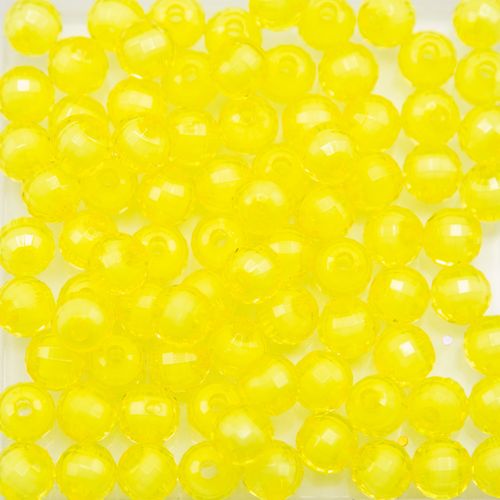 Pérola Sextavada Kawaii Amarela 6mm - 20g