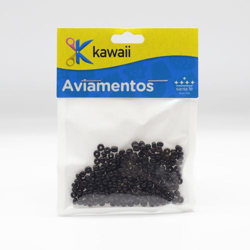 Miçanga Kawaii Preta 4mm - 20g