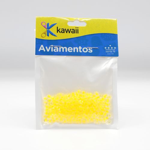 Miçanga Kawaii Amarela Transparente 4mm - 20g