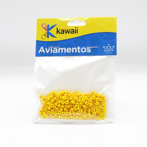 Miçanga Kawaii Chinesa Jarada Amarela e Vermelha 4mm - 20g
