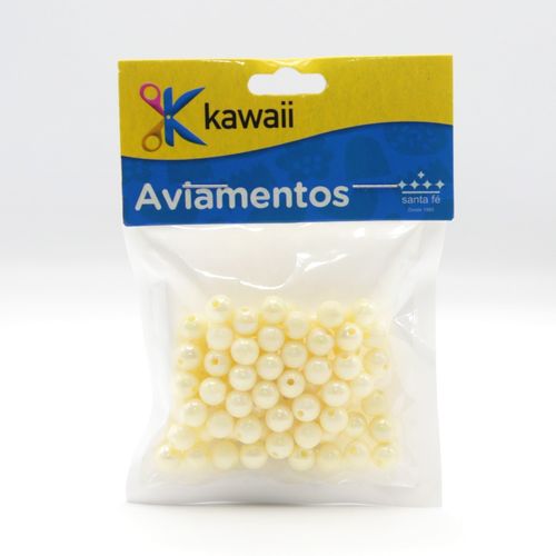 Bola Leitosa Kawaii Irisada Bege Palha 6mm