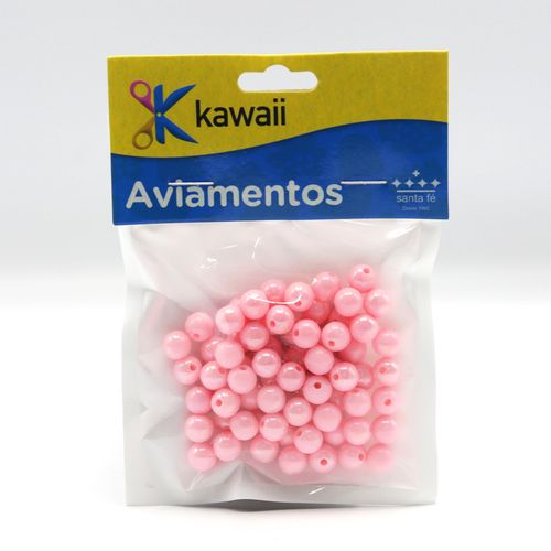 Bola Leitosa Kawaii Irisada Rosa Bebê 6mm