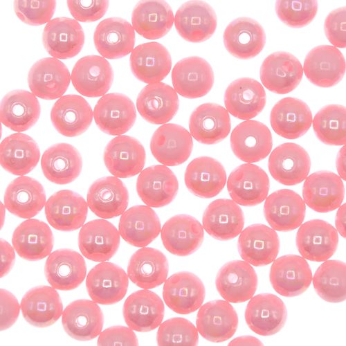 Bola Leitosa Kawaii Irisada Rosa Bebê 6mm