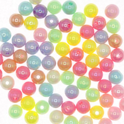 Bola Leitosa Kawaii Irisada Colorida Sortida 6mm