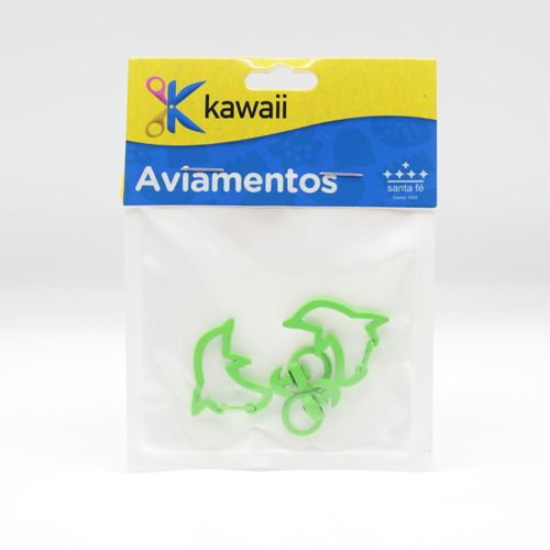Chaveiro Kawaii Golfinho Verde 2 peças 30x40mm