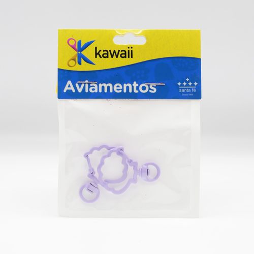 Chaveiro Kawaii Concha Lilás 2 peças 22x35mm