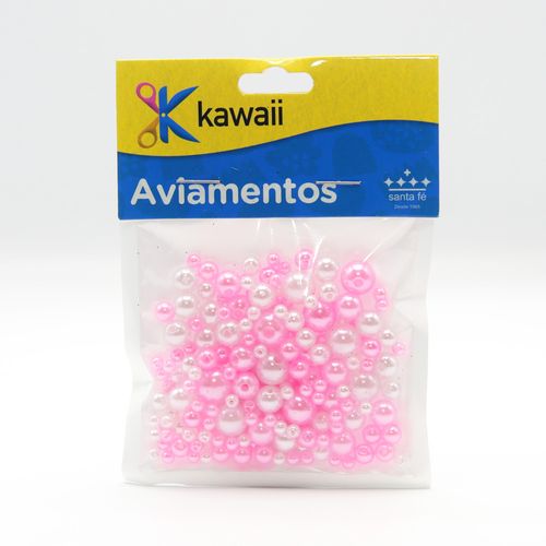 Pérola Mix Kawaii Rosa Claro e Pérola 3, 5, 6 e 8mm