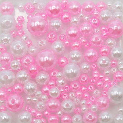 Pérola Mix Kawaii Rosa Claro e Pérola 3, 5, 6 e 8mm
