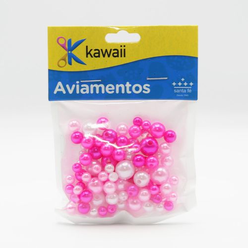 Pérola Mix Kawaii Pink, Rosa e Branca 3, 5, 6 e 8mm