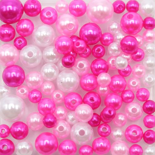 Pérola Mix Kawaii Pink, Rosa e Branca 3, 5, 6 e 8mm