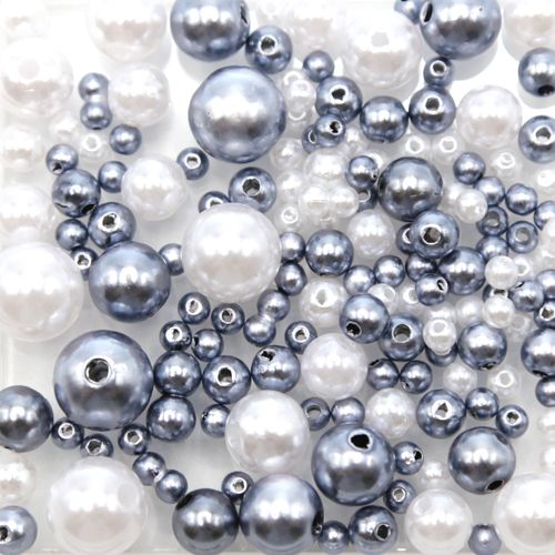 Pérola Mix Kawaii Cinza e Branco 3, 5, 6 e 8mm