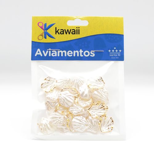 Conta Kawaii Concha Branco 15mm - 20g