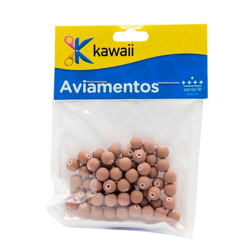 Pérola Emborrachada Fosca Kawaii Marrom Neon 6mm - 20g