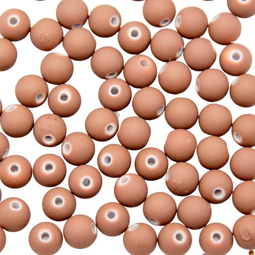 Pérola Emborrachada Fosca Kawaii Marrom Neon 6mm - 20g