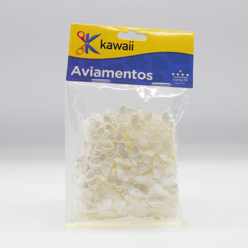 Aplique Kawaii de Borboleta Pérola 7mm - 50g