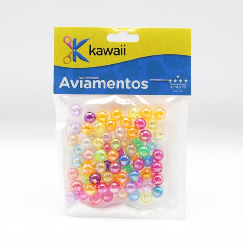 Bola Translucida Kawaii Irasada Cristal Colorida com Glitter 6mm - 20g