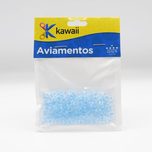 Miçanga Azul/Transparente 4mm 20g