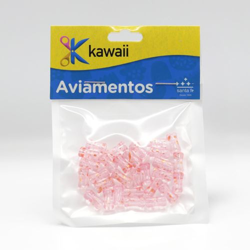 Tubo para Colar Grosso Rosa Translucido 1cmx5mm 20g