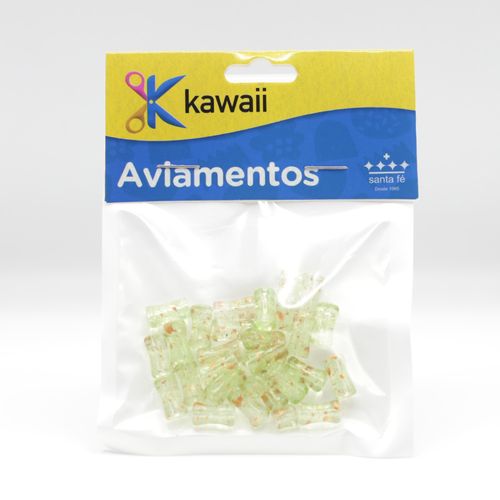 Tubo para Colar Grosso Verde Translucido 1cmx5mm 20g