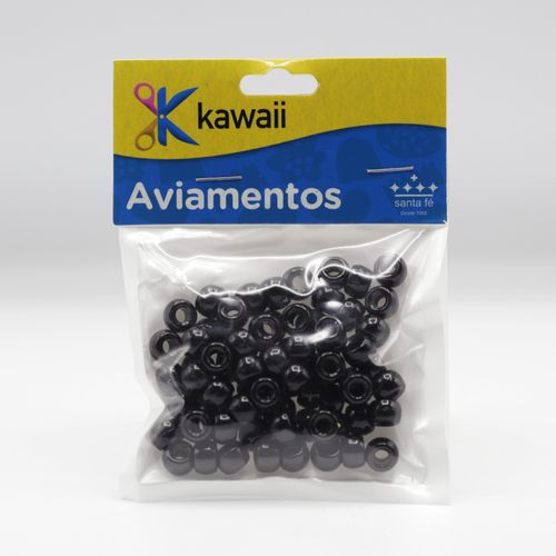 Pérola Kawaii Furo Gande Preta 8mm - 20g