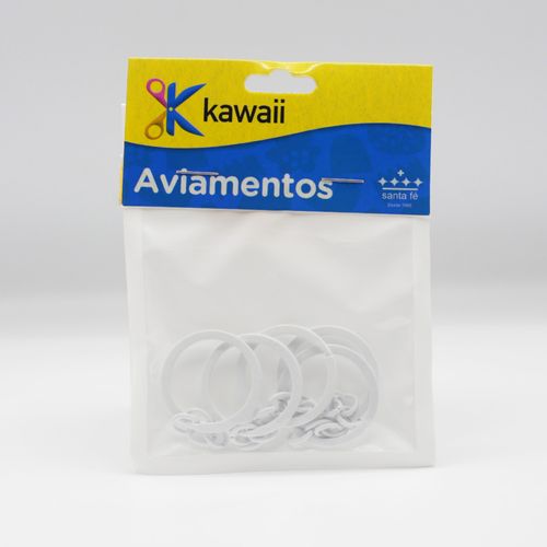 Argola de Chaveiro Kawaii Branca - 5 un