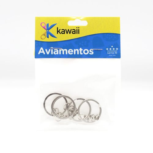 Argola de Chaveiro Kawaii Inox Fina - 5 un