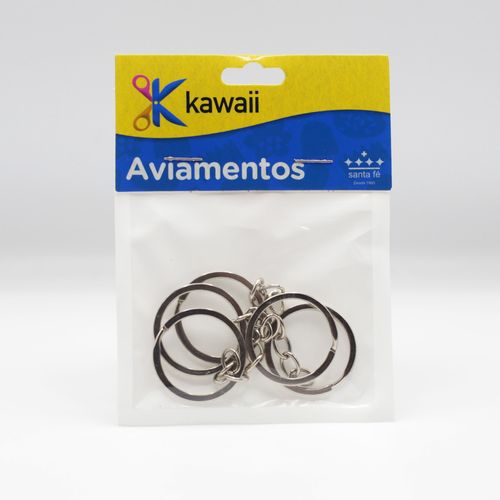 Argola de Chaveiro Kawaii Inox Grossa - 5 un