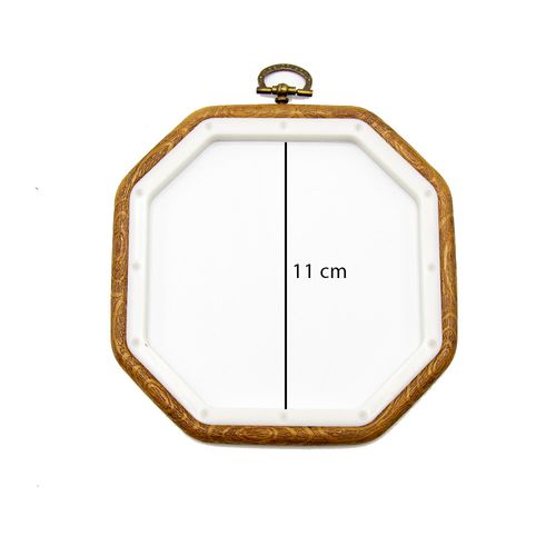 Bastidor Octogonal Silicone Efeito Madeira 11x14,5cm
