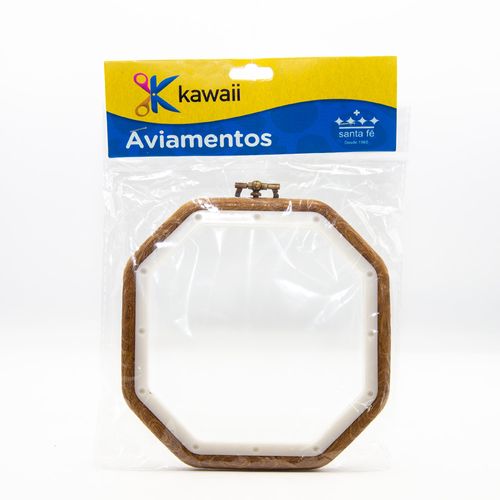 Bastidor Octogonal Silicone Efeito Madeira 11x14,5cm