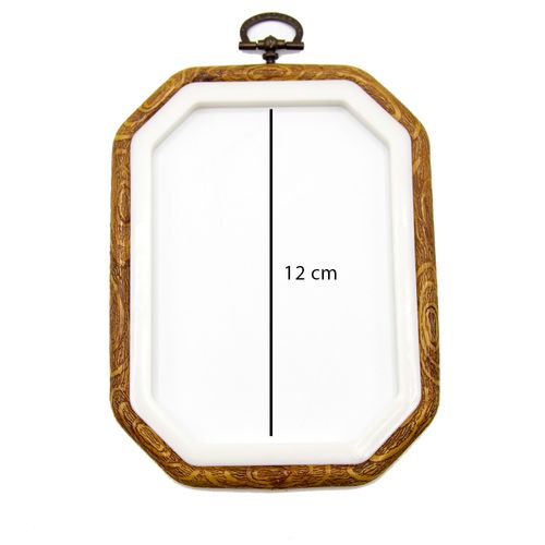 Bastidor Octogonal Silicone Efeito Madeira 13,5 X 14cm