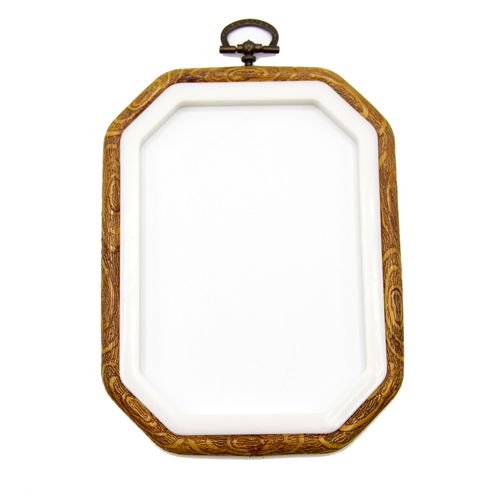 Bastidor Octogonal Silicone Efeito Madeira 13,5 X 14cm